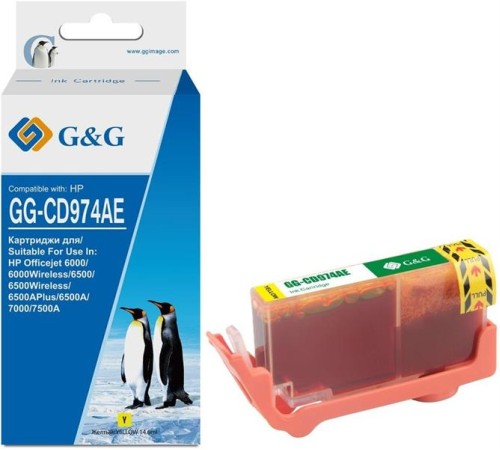 Картридж Cartridge G&G 920XL для Officejet 6000/6500/7000/7500 желтый  700 стр. аналог CD974AE  гарантия 36 мес.