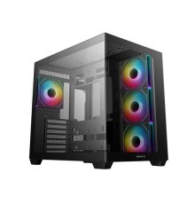 корпус Deepcool CG530 4F без БП, боковое окно (панорама), 3x120мм ARGB Reverse вентилятора на боковой стенке, 1x120мм ARGB вентилятор сзади, черный, ATX