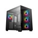 корпус Deepcool CG530 4F без БП, боковое окно (панорама), 3x120мм ARGB Reverse вентилятора на боковой стенке, 1x120мм ARGB вентилятор сзади, черный, ATX