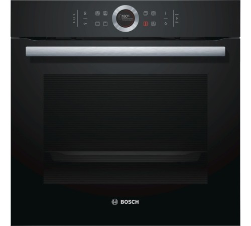 Встраиваемая электрическая духовка BOSCH 59.5x59.5x54.8 см, 71л, дисплей, 13 режимов, EcoClean, 3 стекла, черный