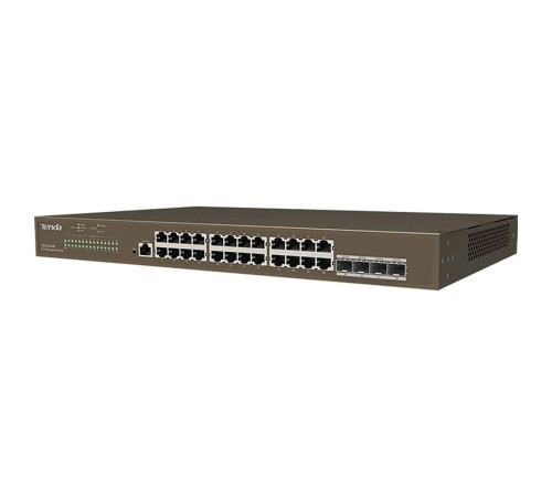 Коммутатор/ Tenda TEG3328F Коммутатор управляемый, 24x1 Гбит/с, SFP 4x1 Гбит/с, установка в стойку, металлический корпус