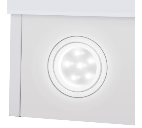 ВЫТЯЖКА HOMSAir Elf Push 60 Glass White/ наклонная, подвесная, кнопочное управление, 3 скорости, 650 м3/ч,до 25 м2, 47 Дб, светодиодное LED-освещение, ширина 60 см, высота 30 см, белый цвет