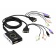 2-портовый KVM-переключатель со встроенными KVM кабелями 2х(1,2м), 1 user DVI-D(Female)+ 2хUSB(Тип А(Female)) +2хАудио(Female) <-> 2 cpu DVI-D(Male)+2хUSB(Тип А(Male))+2хАудио(Male), настольный, некаскад., не требуется внешнее питание/ PETITE 2 PORT DVI C