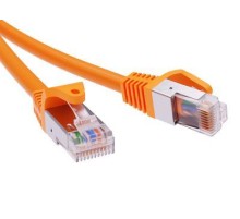Патч-корд экранированный CAT6A F/UTP 4х2, LSZH, оранжевый, 1.0м
