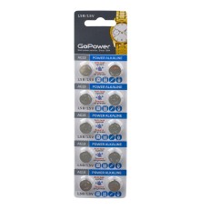 Батарейка/ Батарейка GoPower G13/LR1154/LR44/357A/A76 BL10 Alkaline 1.5V (10/100/3600) блистер (10 шт.)