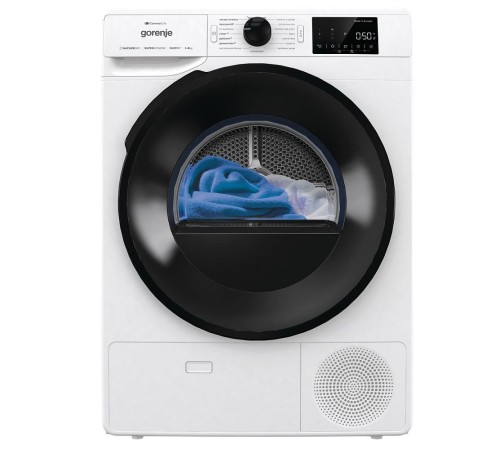 Сушильная машина Gorenje/ Сушильная машина Gorenje, конденсационная с тепловым насосом, 16 программ, цифровой дисплей, Wi-Fi управление, подсветка барабана, пауза, энергоэффективность А++, цувет белый Сушильная машина Gorenje/ Сушильная машина Gorenje, конденсационная с тепловым насосом, 16 программ, цифровой дисплей, Wi-Fi управление, подсветка барабана, пауза, энергоэффективность А++, цувет белый