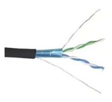 Кабель связи витая пара F/UTP, кат.5E 4х2х24AWG solid, LDPE, 305м, черный