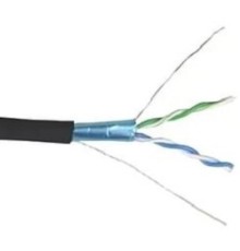 Кабель связи витая пара F/UTP, кат.5E 4х2х24AWG solid, LDPE, 305м, черный