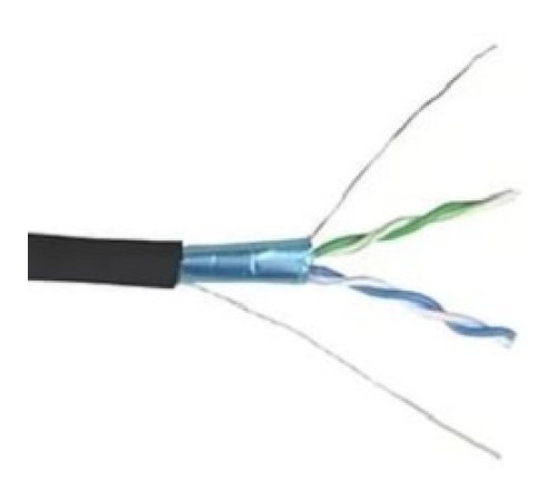 Кабель связи витая пара F/UTP, кат.5E 4х2х24AWG solid, LDPE, 305м, черный