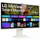 Монитор LG LCD 32SR85U-W/ LG MyView 32SR85U-W 31.5'' 4K UHD Smart Monitor, IPS, 400cd/m2, 16:9, 5мс (GtG), 60Hz, 178/178, speakers 5Wx2, webcamera, внешний БП, USB Type-C(90W), 2xHDMI, USB, VESA 100x100 mm, HAS, webOS