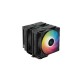 Кулер для процессора DEEPCOOL AG620 DIGITAL BK ARGB LGA1700/1200/115X/AM5/AM4 (8шт/кор, TDP 260W, PWM, DUAL Fan 120mm, 6 тепл. трубок, черный) RET