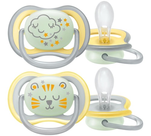 Пустышка Philips/ Пустышка для мальчиков Philips Avent ultra air night SCF376/01, с футляром для хранения и стерилизации, 2 шт, 18+ мес