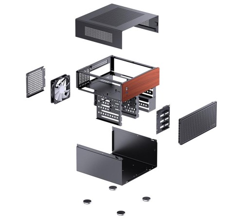 Корпус без блока питания/ Case JONSBO N4, Mini-Tower, 1x120mm, 1xUSB-A 3.0 + 1xUSB-C 3.2, SFX PSU Support, mATX, mITX Black
