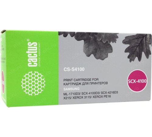 -/ Картридж лазерный Cactus CS-S4100 SCX-4100D3 черный (3000стр.) для Samsung SCX-4100