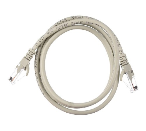 Патч-корд/ Патч-корд GoPower RJ-45 (m)-RJ-45 (m) 1.0м кат.5е ПВХ 26AWG CCA серый в пакете (1/100)