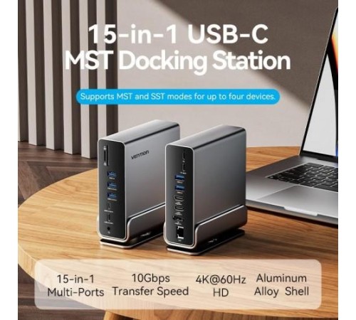 Мультифункциональная док-станция Vention USB Type C 15 в 1 Мультифункциональная док-станция Vention USB Type C 15 в 1