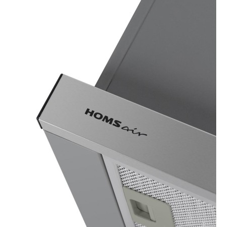 ВЫТЯЖКА HOMSair Flat 50 Inox/ встраиваемая, кнопочное управление, 2 скорости, 520 м3/ч, до 20 м2, 45 дБ, угольный фильтр CF110 - 1 шт, ШхВхД: 500х176х280 мм, нерж. сталь