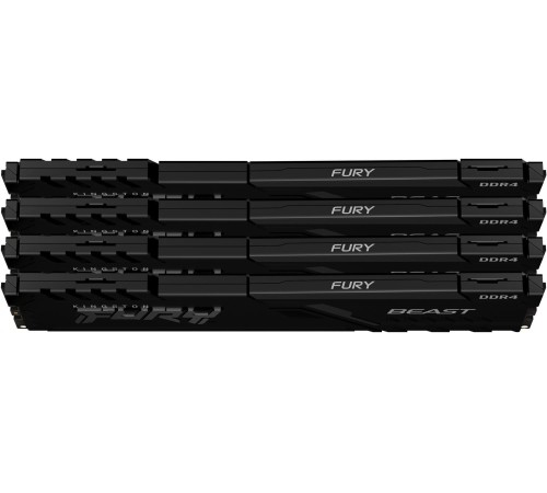 Память оперативная/ Kingston 64GB 3200MT/s DDR4 CL16 DIMM (Kit of 4) 1Gx8 FURY Beast Black Память оперативная/ Kingston 64GB 3200MT/s DDR4 CL16 DIMM (Kit of 4) 1Gx8 FURY Beast Black