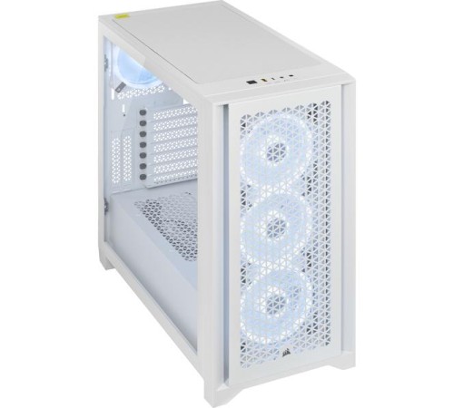 Корпус без блока питания/ Case Corsair iCUE 4000D RGB Airflow, Midi-Tower, TG, 3x120mm RGB, 1xUSB-A 3.2, 1xUSB 3.2 Type-C, E-ATX, ATX, mATX, mITX White