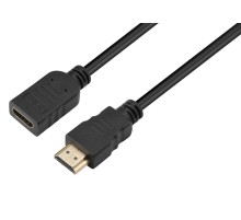Кабель/ Кабель GoPower удлинитель HDMI 2.0 (m)-HDMI (f) 0.5м ПВХ черный Premium Zip-Lock c подвесом (1/250)