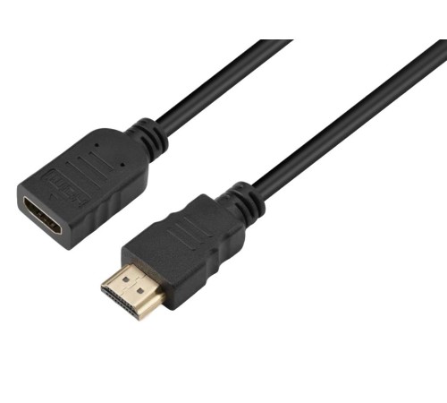 Кабель/ Кабель GoPower удлинитель HDMI 2.0 (m)-HDMI (f) 0.5м ПВХ черный Premium Zip-Lock c подвесом (1/250)