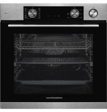 Электрический духовой шкаф Kuppersberg/ 60 см, 80 л, High-Tech, 10 режимов, ПАР, Soft Close, телескопические направляющие, черный/нержавеющая сталь
