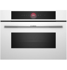 Встраиваемая электрическая духовка BOSCH Компактная духовка с микроволновой печью и 16 типами нагрева, 45.5x59.5x54.8 см, 45л, дисплей,инвертор,SoftClose и SoftOpen, Bosch Assist, белый цвет