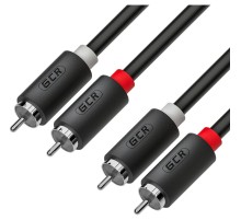 GCR Кабель 1.5m аудио 2 х RCA / 2 х RCA , черный, GCR-54126