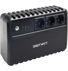 Источник бесперебойного питания SmartWatt ИБП линейно-интерактивный, мощность 600/360 ВА/Вт, напольный, LED индикация, Shuko CEE7/4 - 3 шт.
