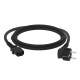 GCR Кабель питания PROF 1.0m, Евровилка угловая - С13, 3*1,0mm, черный, GCR-54375