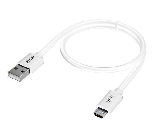 GCR Кабель 1.0m MicroUSB, белый, быстрая зарядка, 28/24 AWG, GCR-53231