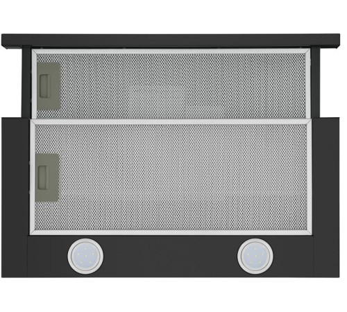 ВЫТЯЖКА HOMSair Flat 50 Black/ встраиваемая, кнопочное управление, 2 скорости, 520 м3/ч, до 20 м2, 45 дБ, угольный фильтр CF110 - 1 шт, ШхВхД: 500х176х280 мм, черный цвет