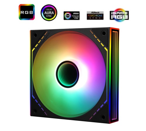 Кулер для корпуса/ Case Cooler Thermalright TL-M12-S (120x124x25mm, 4-pin PWM, ARGB, 47.6CFM, 23.2dBA, 1500RPM, Black) Кулер для корпуса/ Case Cooler Thermalright TL-M12-S (120x124x25mm, 4-pin PWM, ARGB, 47.6CFM, 23.2dBA, 1500RPM, Black)