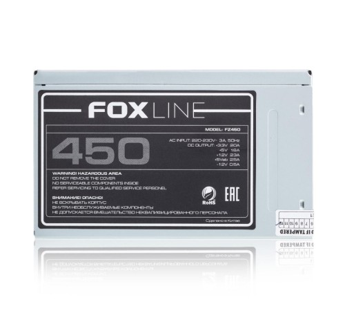 Блок питания 450Вт/ Power Supply Foxline, 450W, ATX, NOPFC, 80FAN, 2xSATA, 2xPATA, 1xFDD, 24+4 Блок питания 450Вт/ Power Supply Foxline, 450W, ATX, NOPFC, 80FAN, 2xSATA, 2xPATA, 1xFDD, 24+4