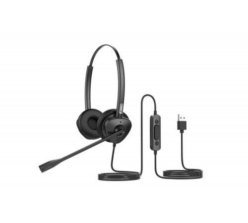Гарнитура для IP телефонов Fanvil HT302-U Fanvil, USB Headset, Leather cushions, 260° bendable boom arm, Dual Color LED Indicator, Supports ENC technology Noise Cancellation, USB Headset, Dual Headset