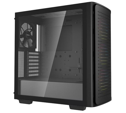 корпус Deepcool CK560 без БП, боковое окно (закаленное стекло), 3xARGB LED 120мм вентилятора спереди и 1x140мм вентилятор сзади, черный, ATX