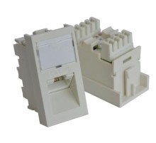  Вставка RJ-45 UTP Cat.5E, 22.5x45 мм угловая, с маркировкой, белая