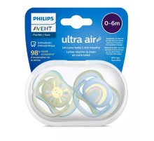 Пустышка ultra air, солнышко/радуга, для мальчиков, 0-6 мес., 2 шт.