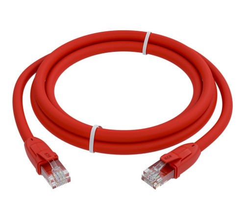 GCR Патч-корд прямой 7.5m UTP кат.6, красный, 24 AWG, ethernet high speed, RJ45, T568B, GCR-52707