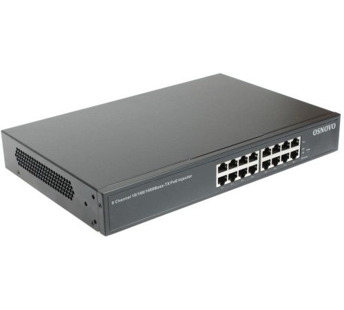 Инжектор/ OSNOVO PoE-инжектор Gigabit Ethernet на 8 портов, PoE на порт - до 30W, суммарно до 150W