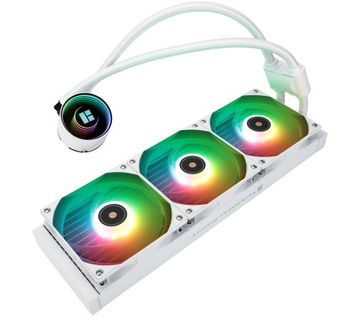 Водяное охлаждение для процессора/ Water Cooling System Thermalright Frozen Notte 360 White Argb V2 (360mm, White, ARGB/ Fans: 3x120mm, 72.37CFM, 27.7dBA, 2000RPM/ Pump height 54mm, 28dBA, 5300RPM, Rad thickness 27mm/ S: 1200, 1700, 1851, 2011, 2066, 115X