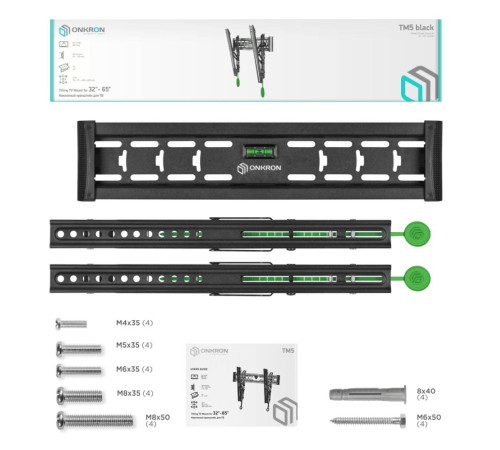 ONKRON кронштейн для телевизора 32"-70" наклонный, чёрный TM5 (Мятая упаковка) ONKRON кронштейн для телевизора 32"-70" наклонный, чёрный TM5 (Мятая упаковка)