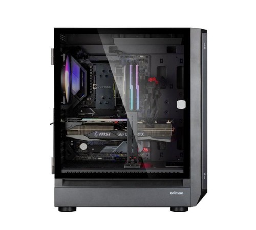 корпус ZALMAN i6, EATX, BLACK, FRONT MESH, WINDOW, 2x3.5", 3x2.5", 1xUSB2.0, 1xUSB3.0, 1xUSB Type C, FRONT 3x140mm RGB LED, REAR 1x140mm RGB LED (незначительное повреждение коробки)
