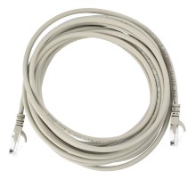 Патч-корд/ Патч-корд GoPower RJ-45 (m)-RJ-45 (m) 5.0м кат.5е ПВХ 26AWG CCA серый в пакете (1/50)