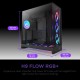 Корпус без блока питания/ Case NZXT H9 Flow RGB+ (2025), Midi-Tower, TG, 6x140mm RGB + 1x120mm RGB, 2xUSB-A 3.2 + 1xUSB-C 3.2, E-ATX, ATX, mATX, mITX Black