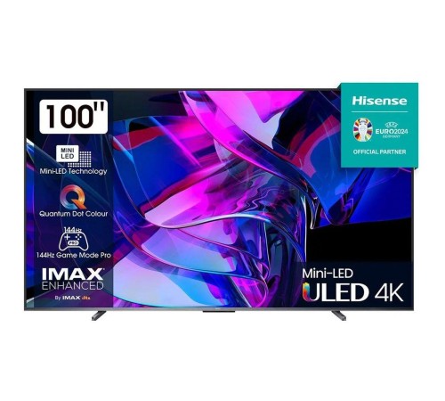 Телевизор Mini LED 110'' Hisense/ 110", Ultra HD, Mini LED, Smart (VIDAA U7.0), 144Гц+240Гц HSR, Game Mode PRO, FreeSync,, Flagship, 4.2.2 82W, 4 HDMI, 2 USB, Carbon Gray 2024