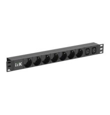PDU 7 розеток нем. ст. + 2 С13 1U каб. 2м C14