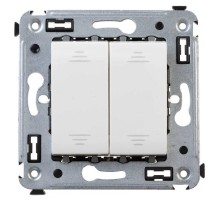 Выключатель двухклавишный в стену, "Avanti", "Белое облако"