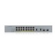 коммутатор Smart L2 коммутатор PoE+ для IP-видеокамер Zyxel NebulaFlex Pro GS1350-18HP, rack 19", 16xGE PoE+, 2xCombo (SFP/RJ-45), бюджет PoE 250 Вт, питание до 250м, автоперезагрузка PoE-портов