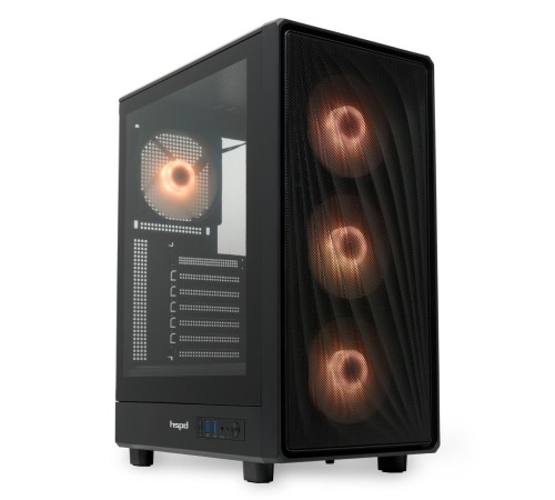 Корпус без блока питания/ Case HSPD M510, Mesh Mid Tower, Black, TG, 0.5 SPCC, 4x120mm ARGB (Orbis F1) ATX, mATX, mITX 180/280/160mm 1x2.5", 1x3.5", 7xPCI 2xUSB-A 3.0 517x277x418mm Корпус без блока питания/ Case HSPD M510, Mesh Mid Tower, Black, TG, 0.5 SPCC, 4x120mm ARGB (Orbis F1) ATX, mATX, mITX 180/280/160mm 1x2.5", 1x3.5", 7xPCI 2xUSB-A 3.0 517x277x418mm